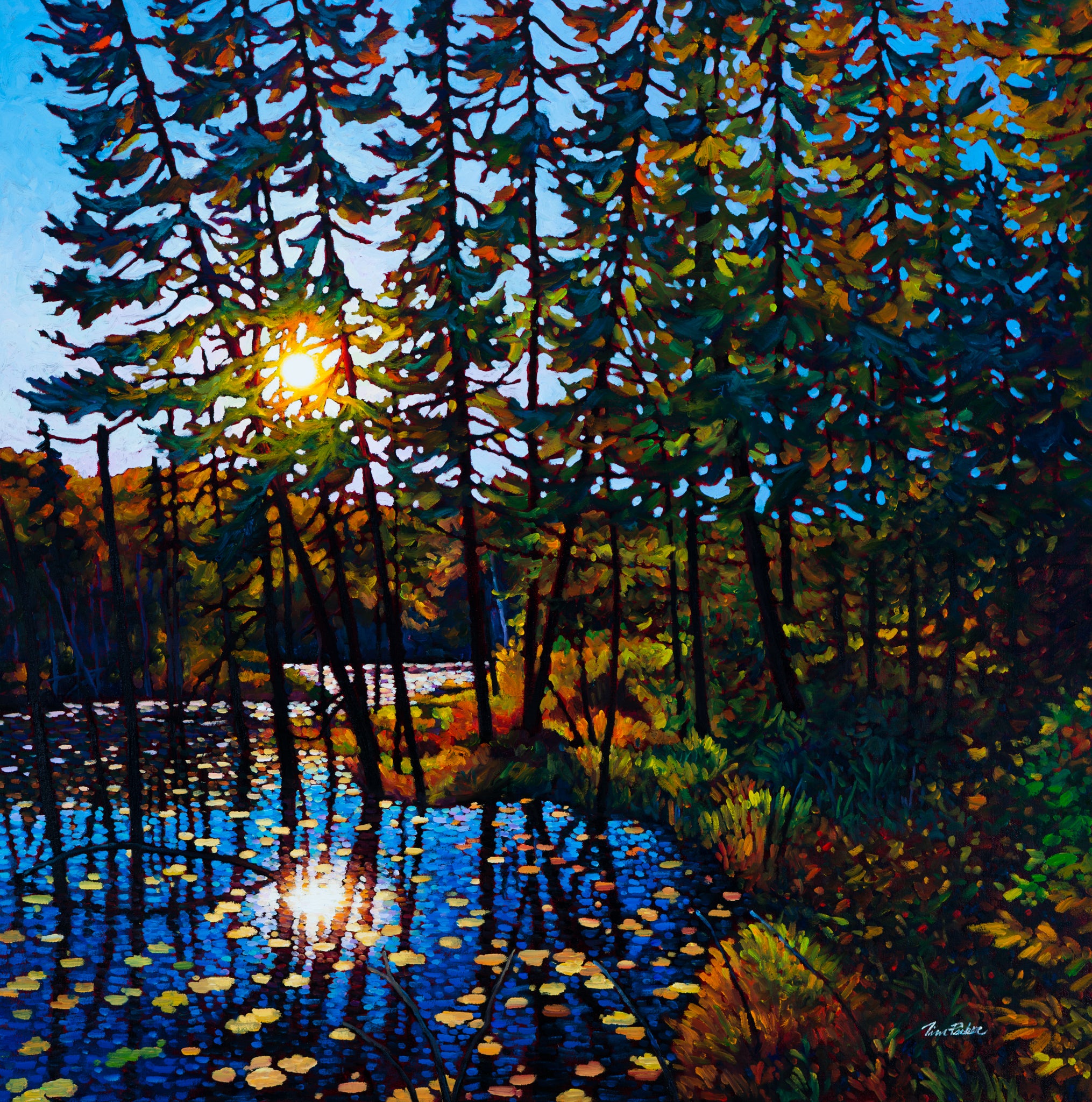 End of Day, Trapper's Trail - 24" by 24", 30" by 30", and 36" by 36"